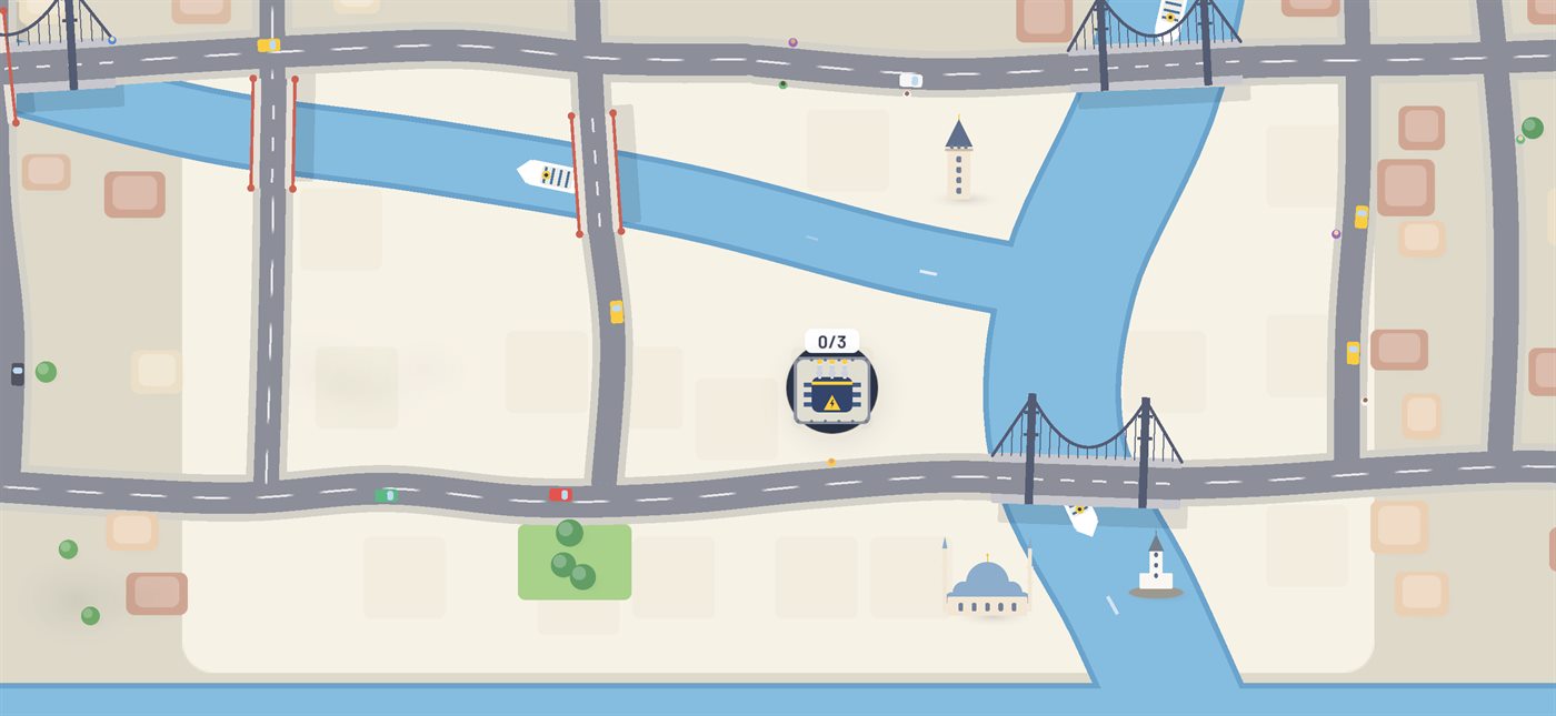 Istanbul map in Electrify with ferries crossing the Bosphorus